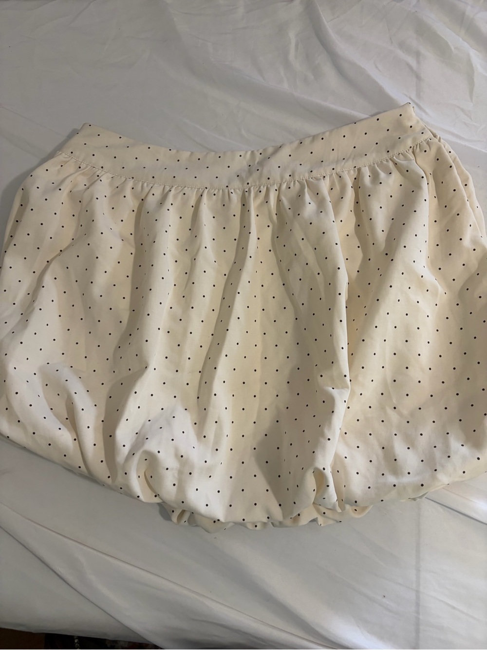 Papermoon Cream Skirt with Black Polka Dot Trim
